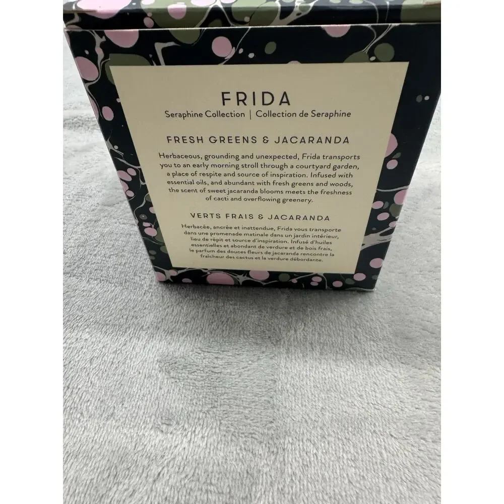 L'Or de Seraphine Candle Frida 6.4 oz Green Pink essential oil organic candles
